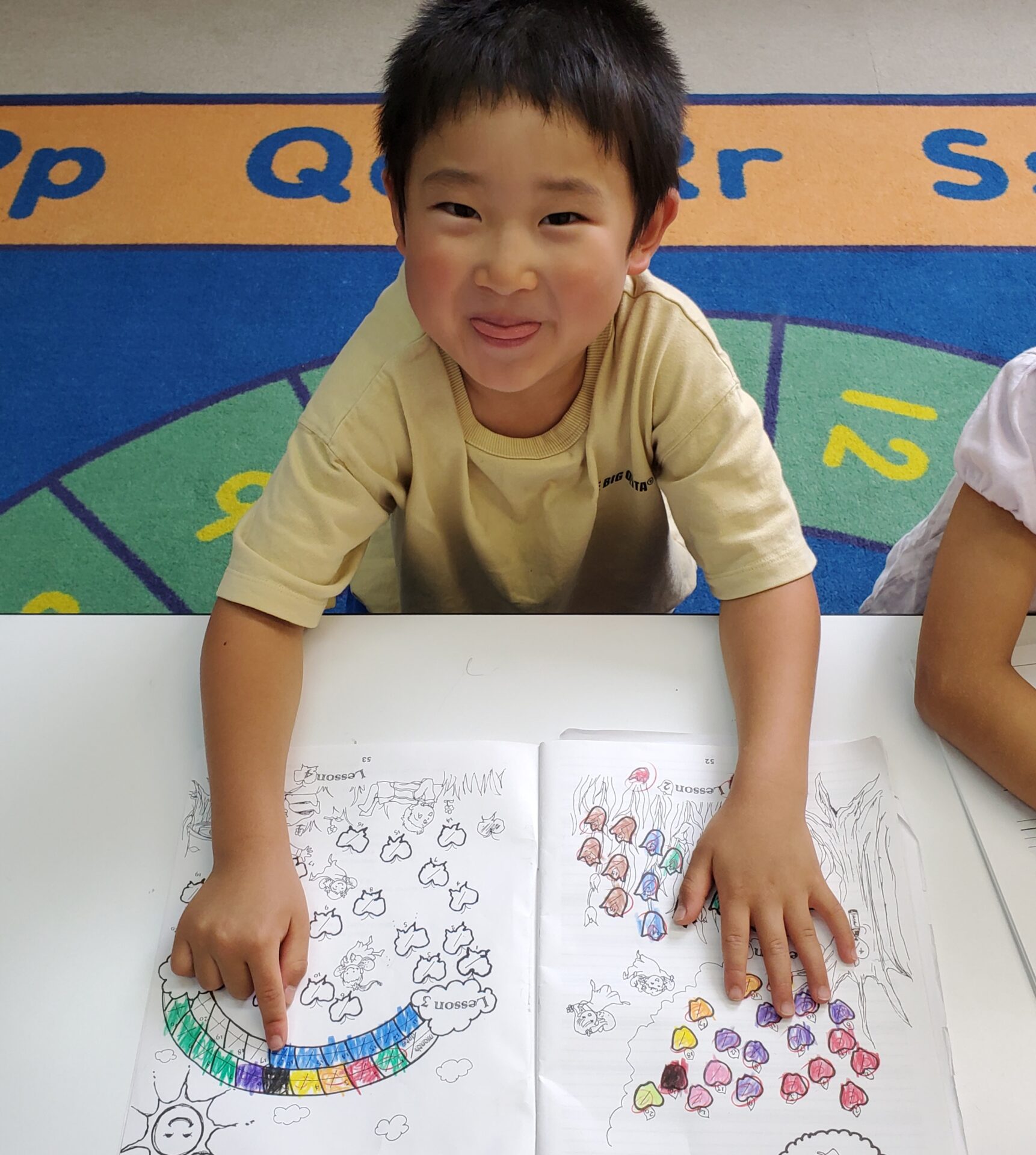 ACT Red students practicing food dialogue with props at Kichijoji Studio